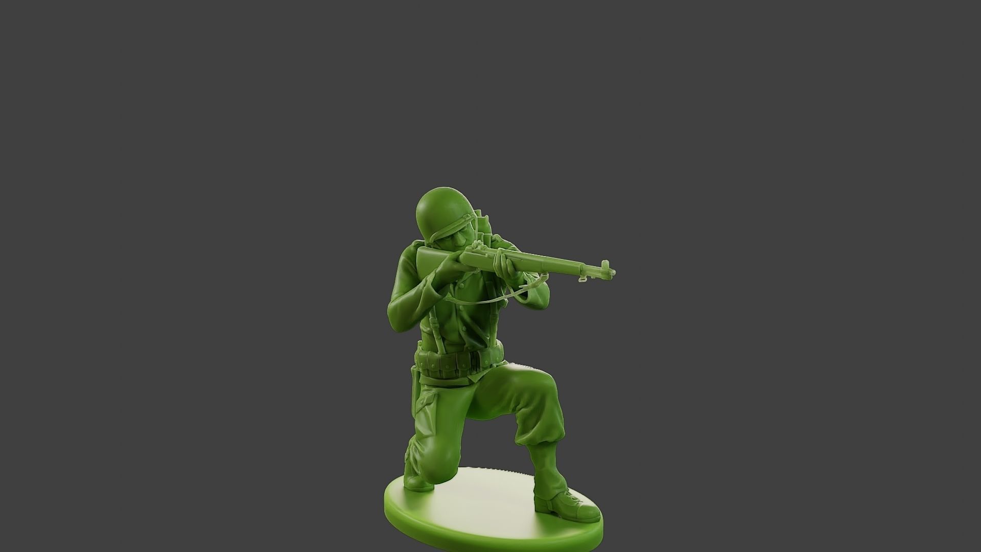 American soldier ww2 Shoot crouched A1 3D print model_10