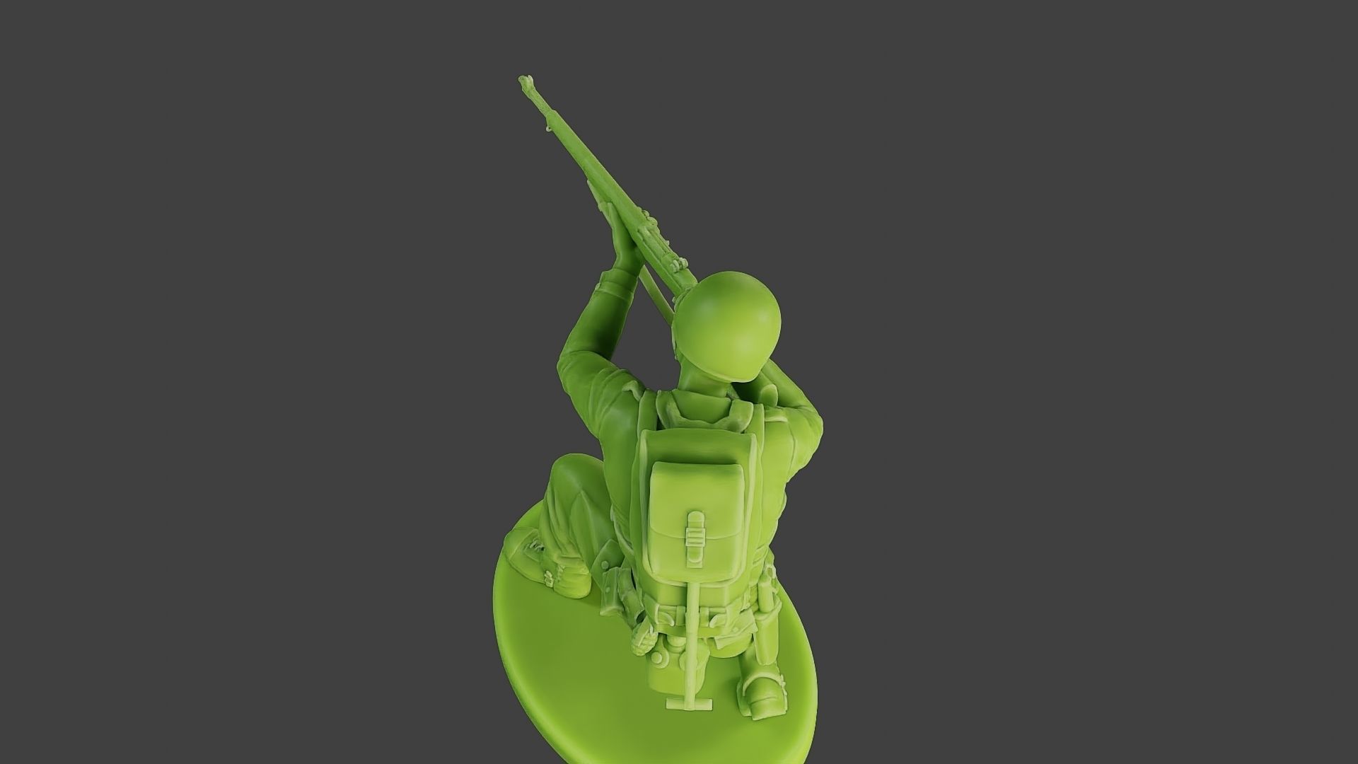 American soldier ww2 Shoot crouched A1 3D print model_15