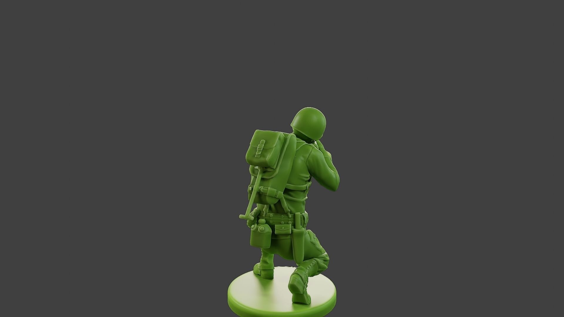 American soldier ww2 Shoot crouched A1 3D print model_6