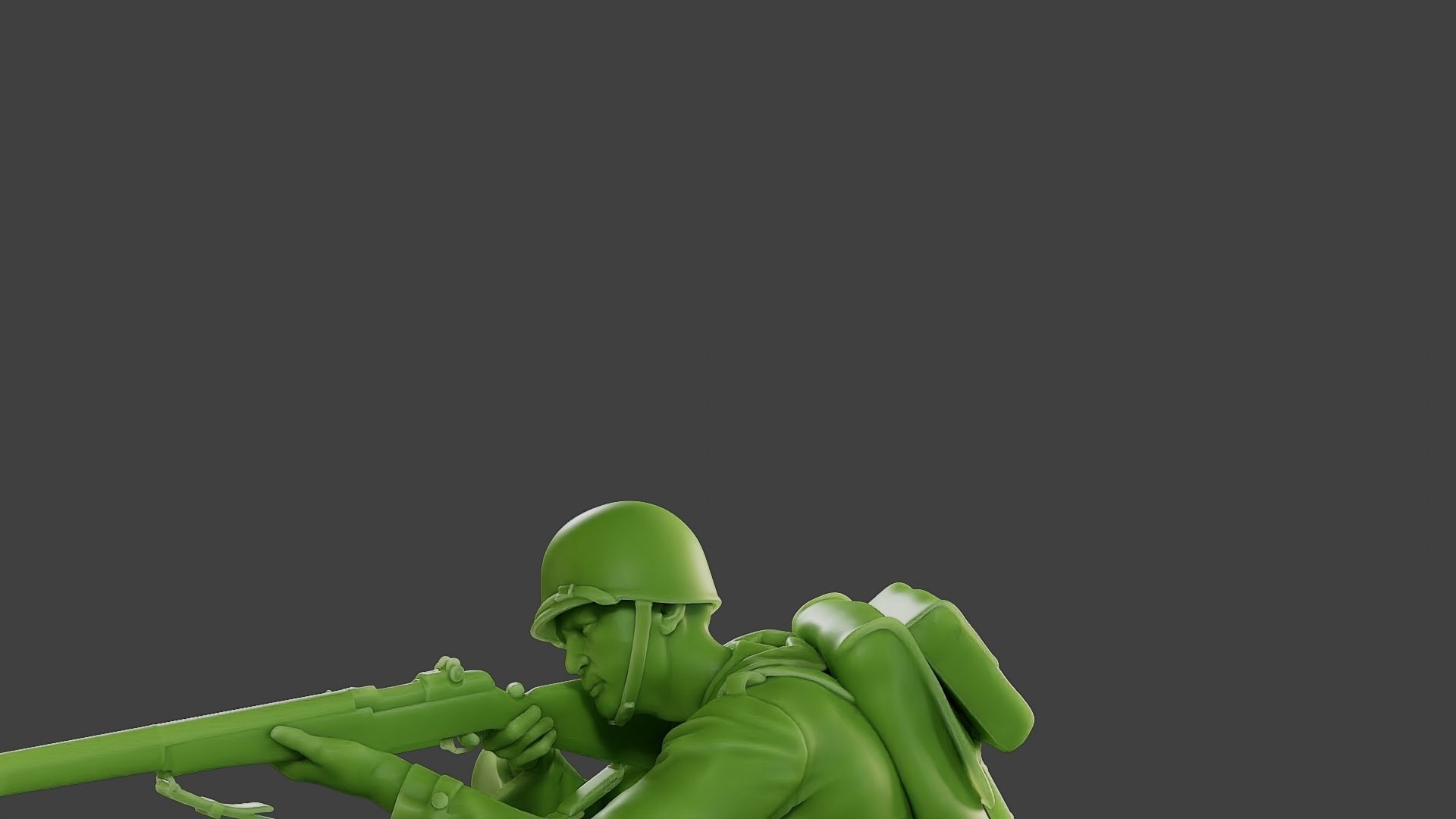 American soldier ww2 Shoot crouched A1 3D print model_18