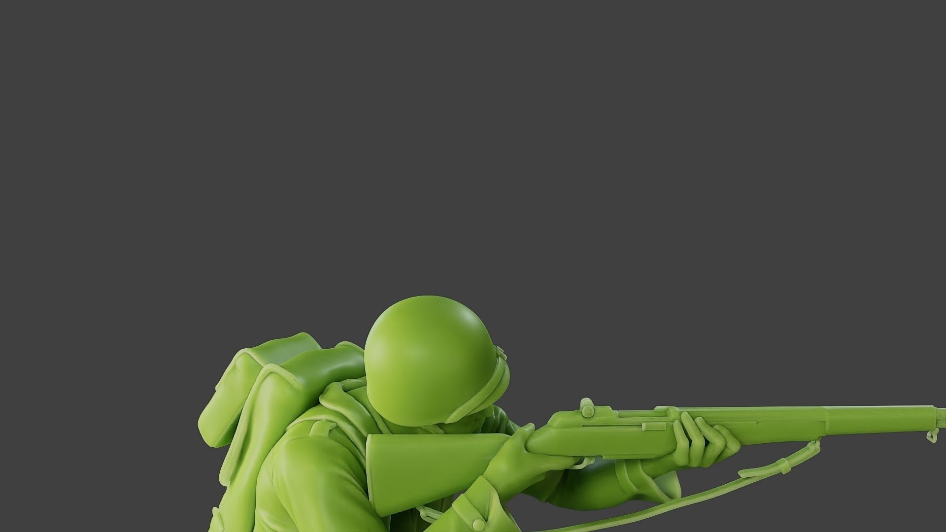 American soldier ww2 Shoot crouched A1 3D print model_20