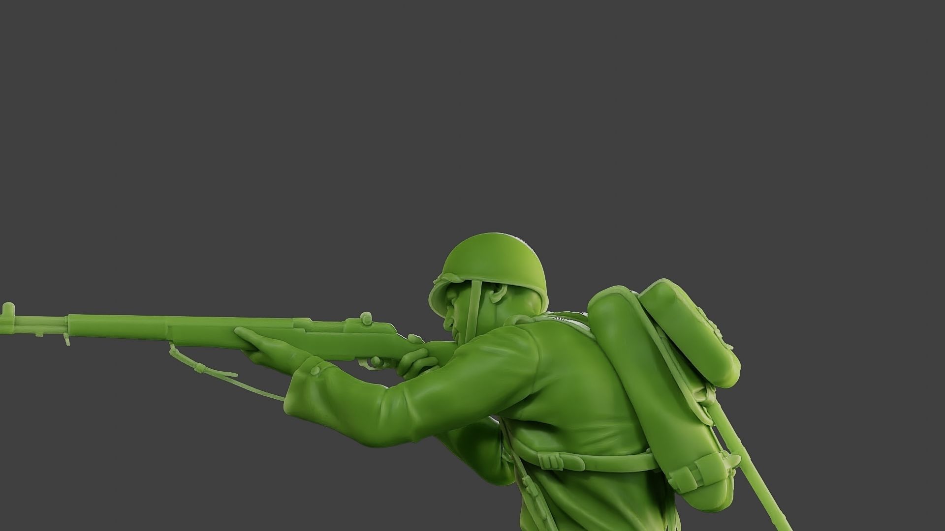 American soldier ww2 Shoot crouched A1 3D print model_17
