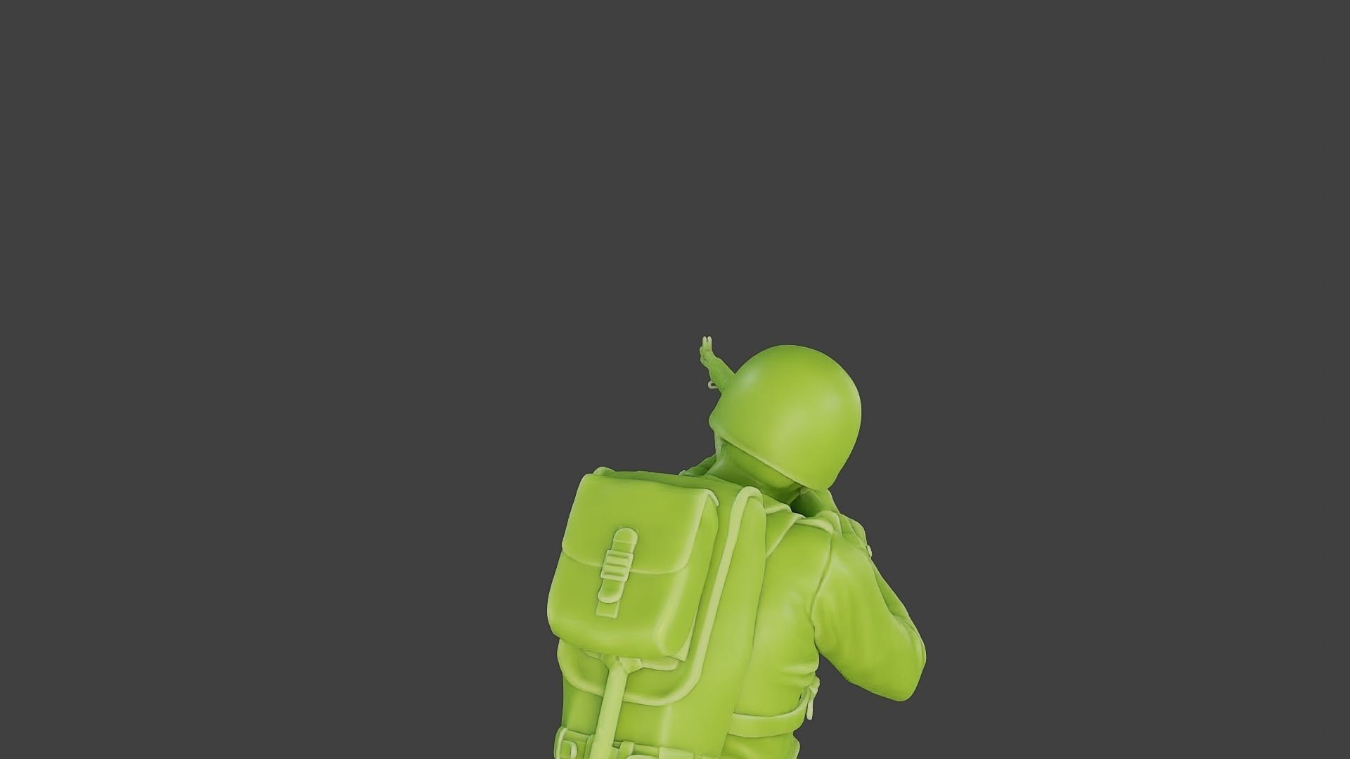 American soldier ww2 Shoot crouched A1 3D print model_21