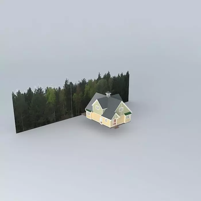 Cottage house in middle of forest Free 3D model