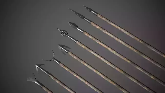 Arrow and Bolt Low-poly 3D model