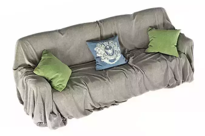Covered sofa 3D model