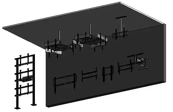 Display Wall  - Floor  - Ceiling Mount Revit Families 2015