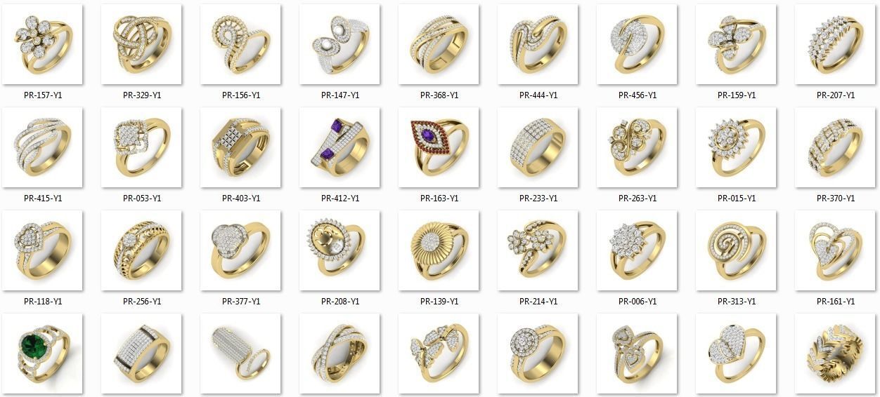 525 ladies women ring 3dm render details bulk collection  3D print model_7