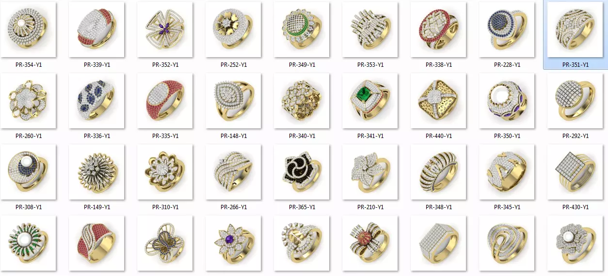 525 ladies women ring 3dm render details bulk collection  3D print model_0