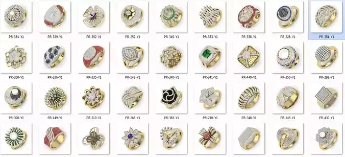 525 ladies women ring 3dm render details bulk collection  3D print model