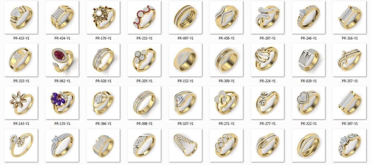 525 ladies women ring 3dm render details bulk collection  3D print model_9