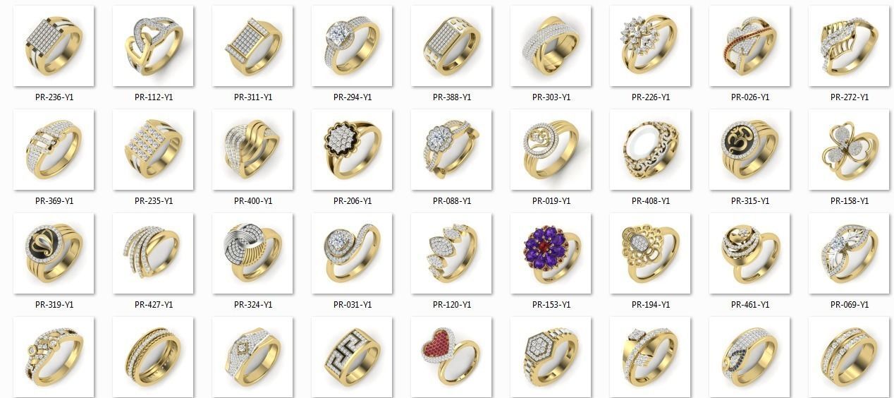 525 ladies women ring 3dm render details bulk collection  3D print model_8