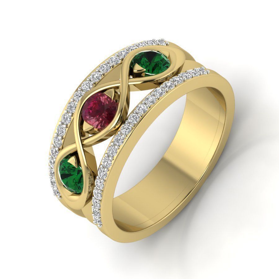 525 ladies women ring 3dm render details bulk collection  3D print model_17