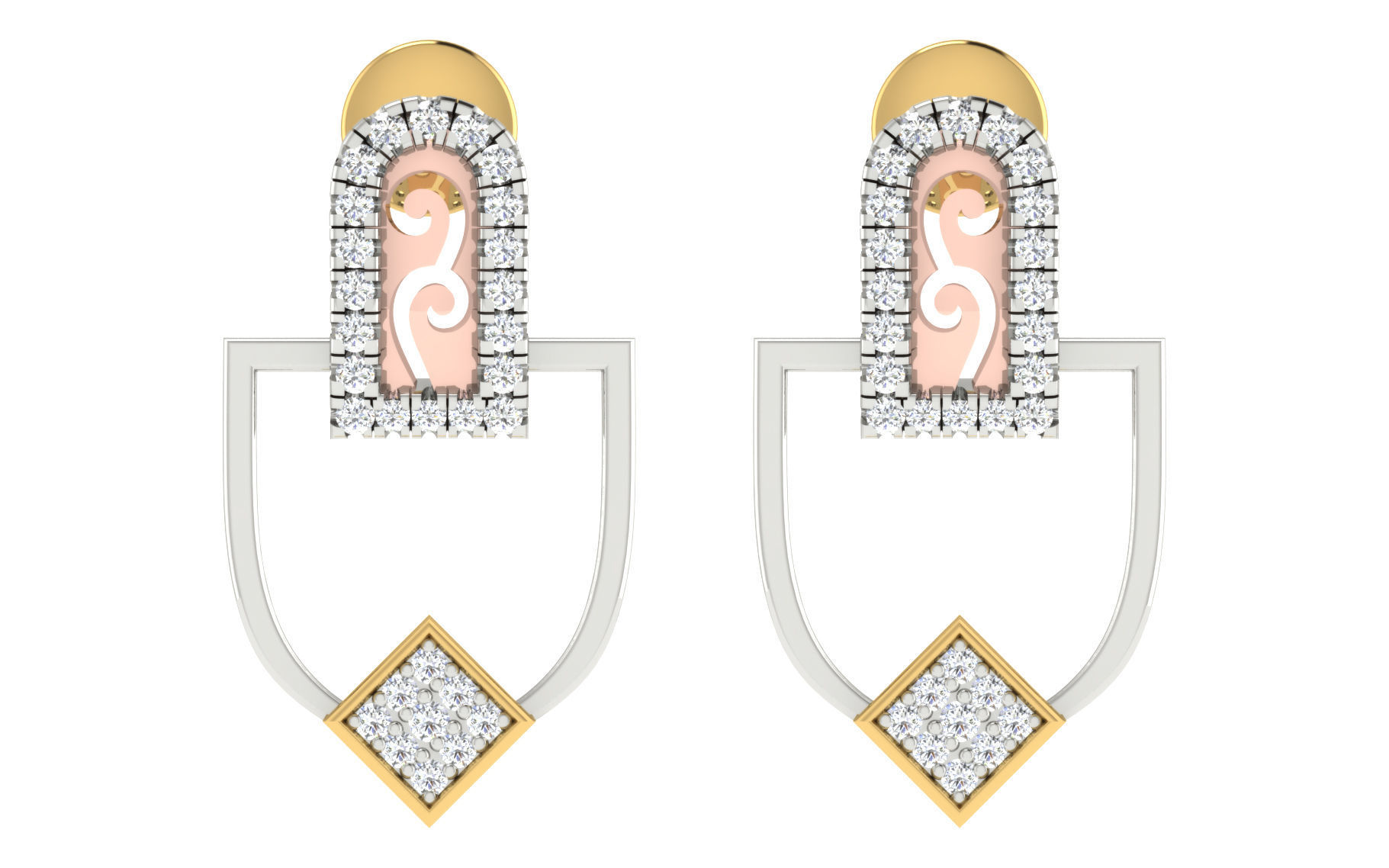 37 women pendant earrings set 3dm stl render detail 3D Model Collection_61