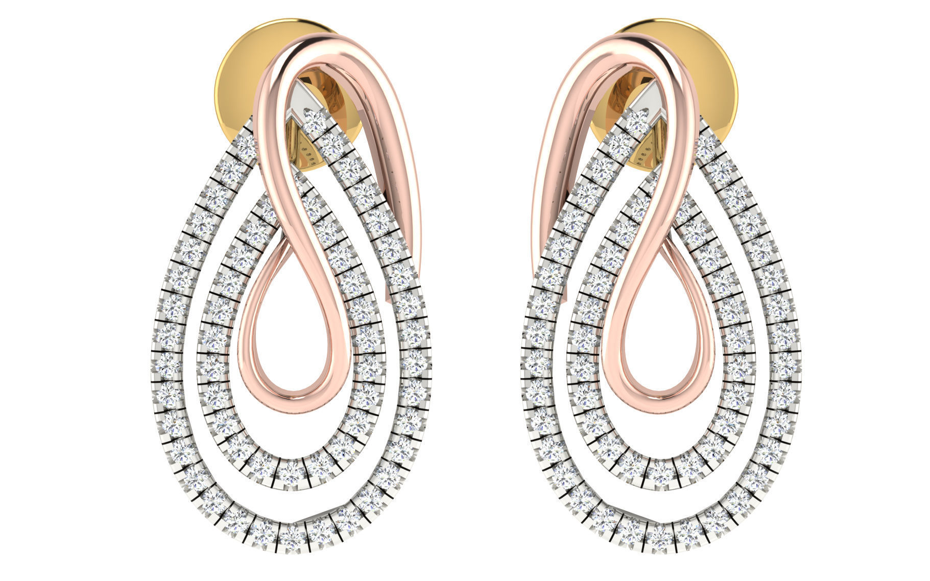 37 women pendant earrings set 3dm stl render detail 3D Model Collection_18