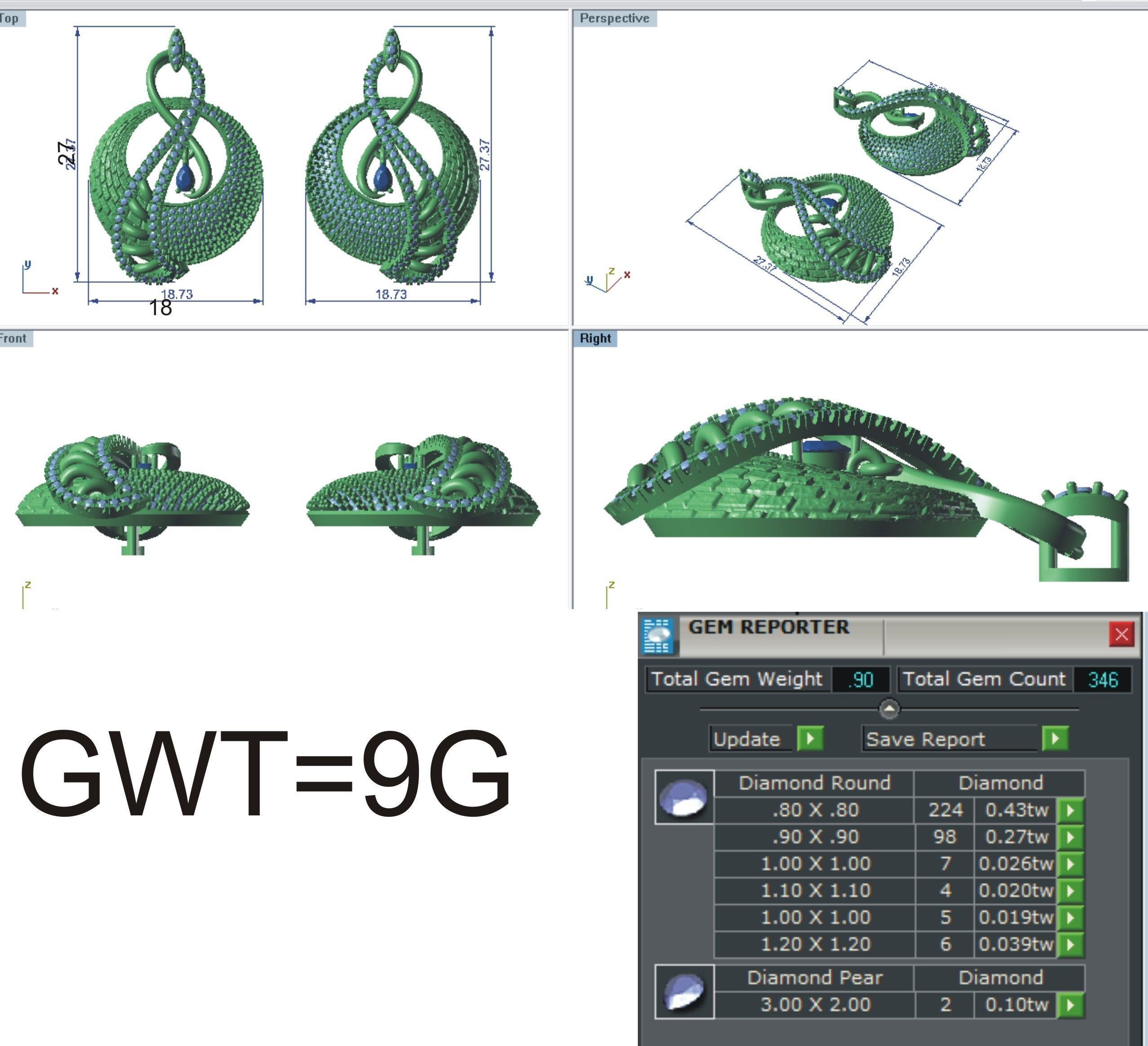 37 women pendant earrings set 3dm stl render detail 3D Model Collection_83