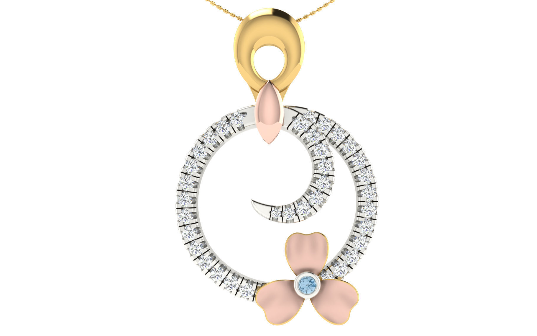 37 women pendant earrings set 3dm stl render detail 3D Model Collection_47