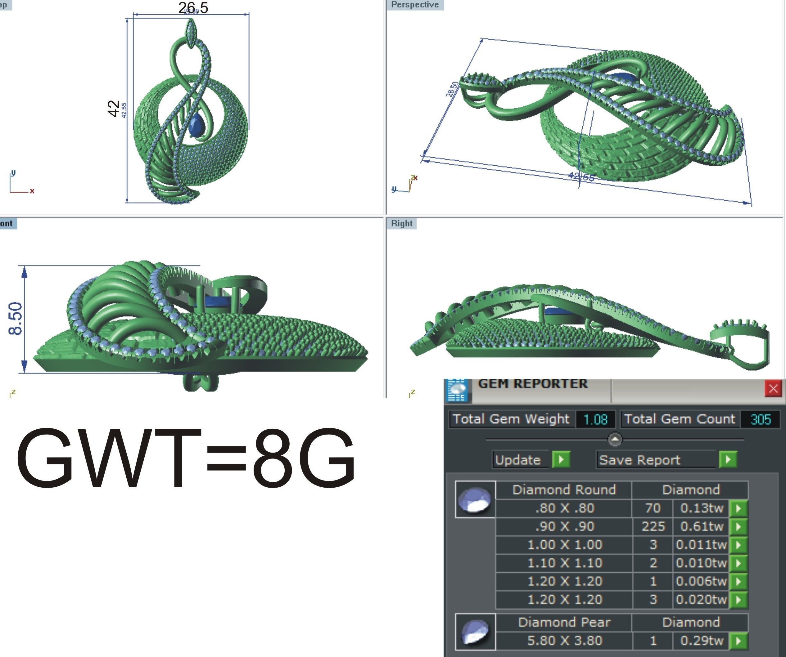 37 women pendant earrings set 3dm stl render detail 3D Model Collection_86