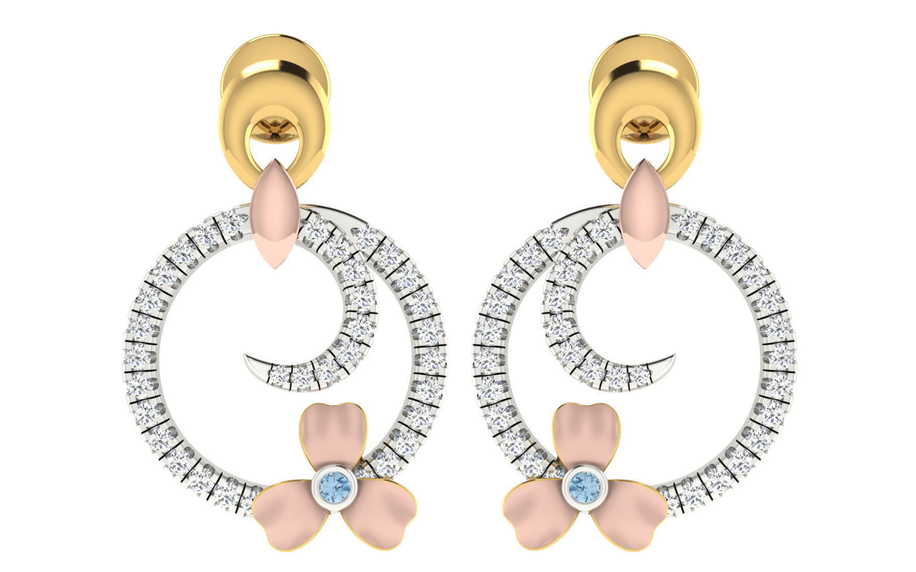 37 women pendant earrings set 3dm stl render detail 3D Model Collection_45