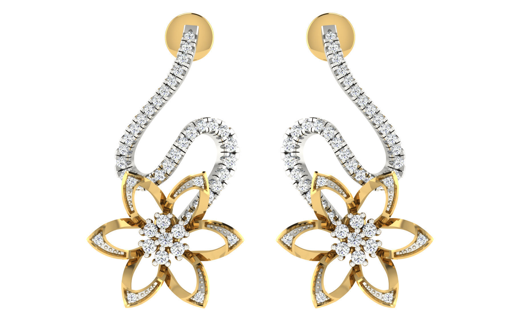 37 women pendant earrings set 3dm stl render detail 3D Model Collection_9