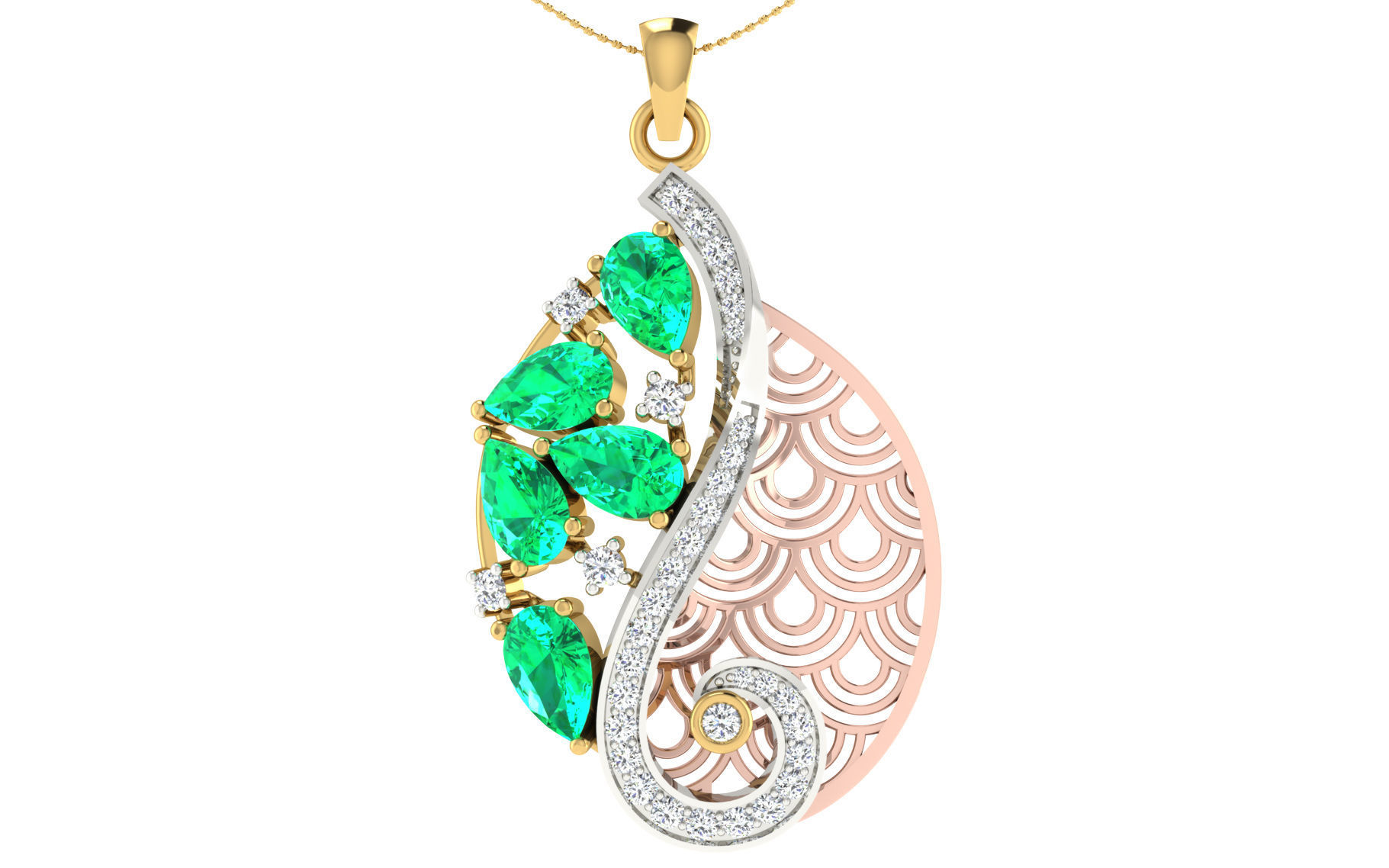 37 women pendant earrings set 3dm stl render detail 3D Model Collection_39