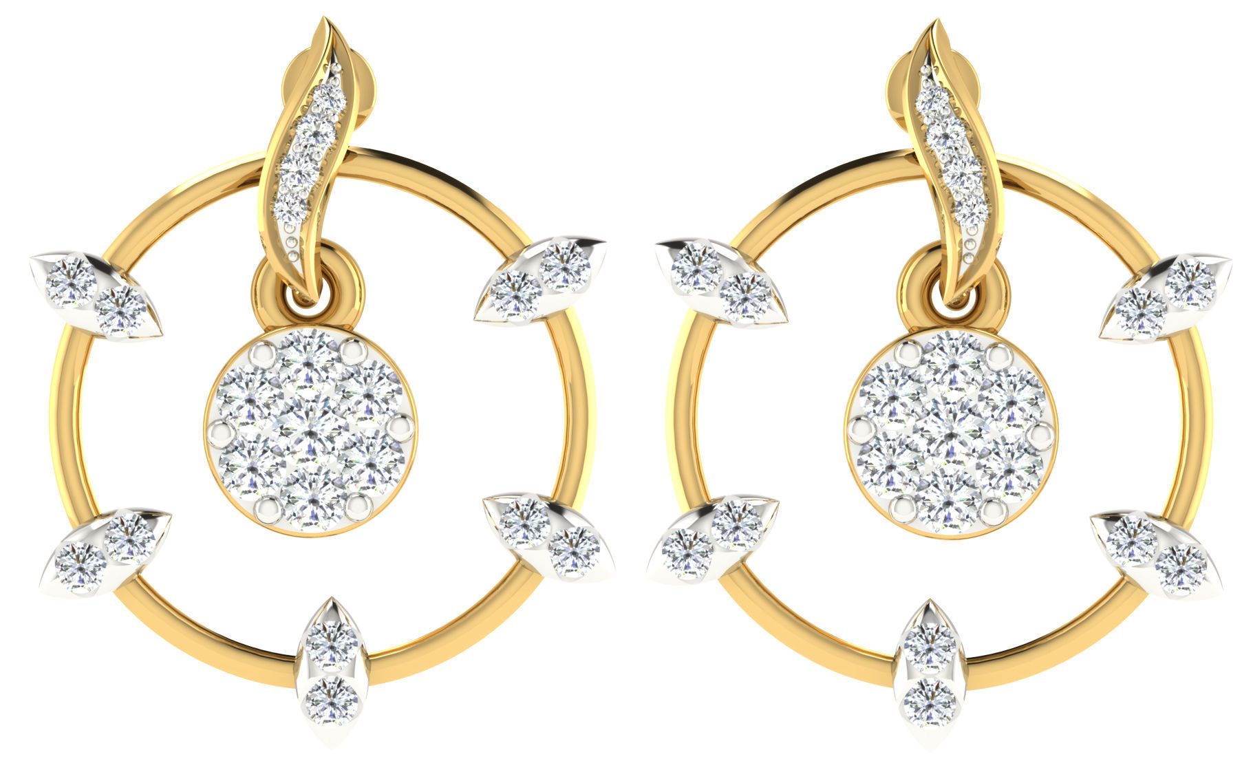 37 women pendant earrings set 3dm stl render detail 3D Model Collection_12