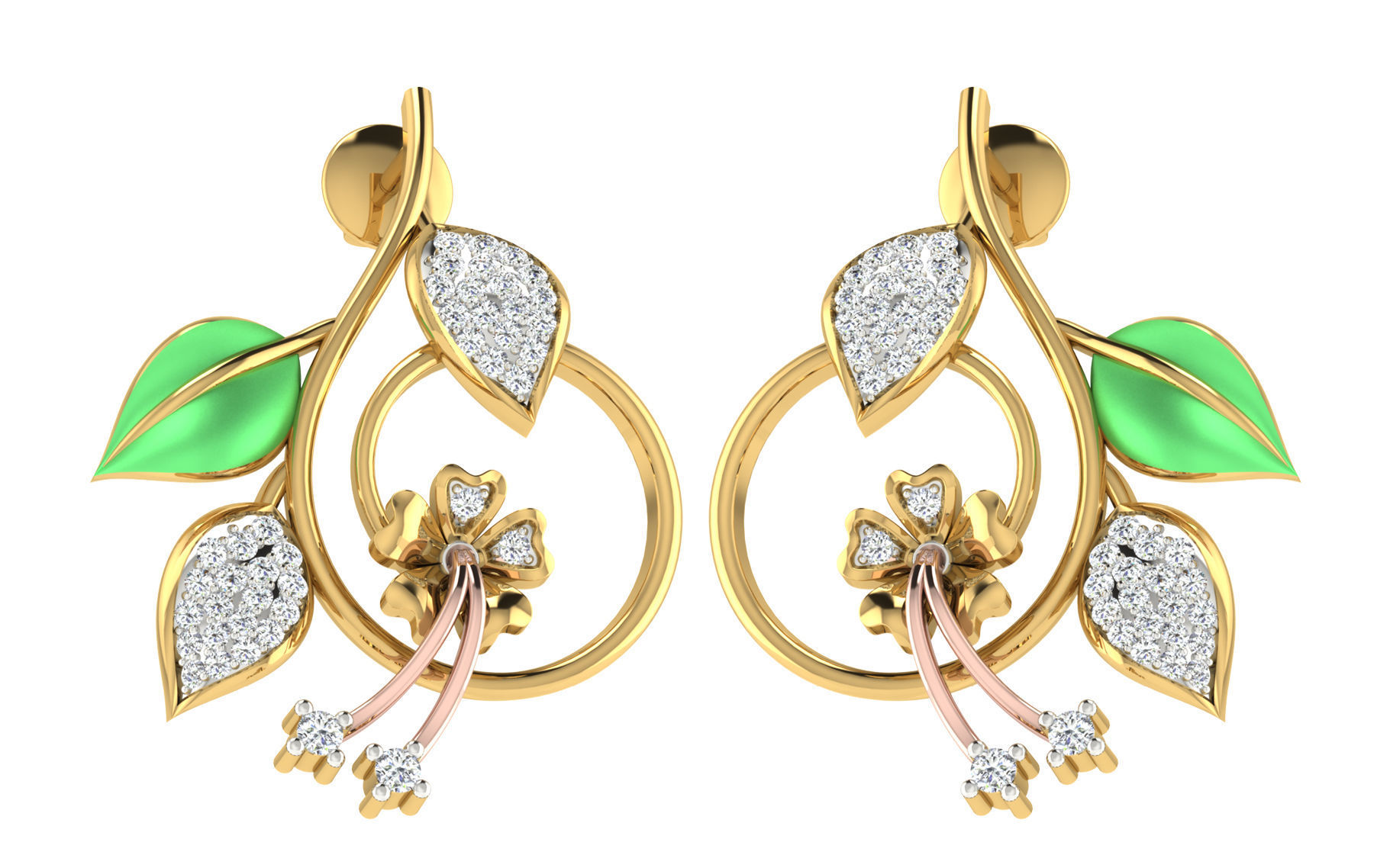 37 women pendant earrings set 3dm stl render detail 3D Model Collection_11