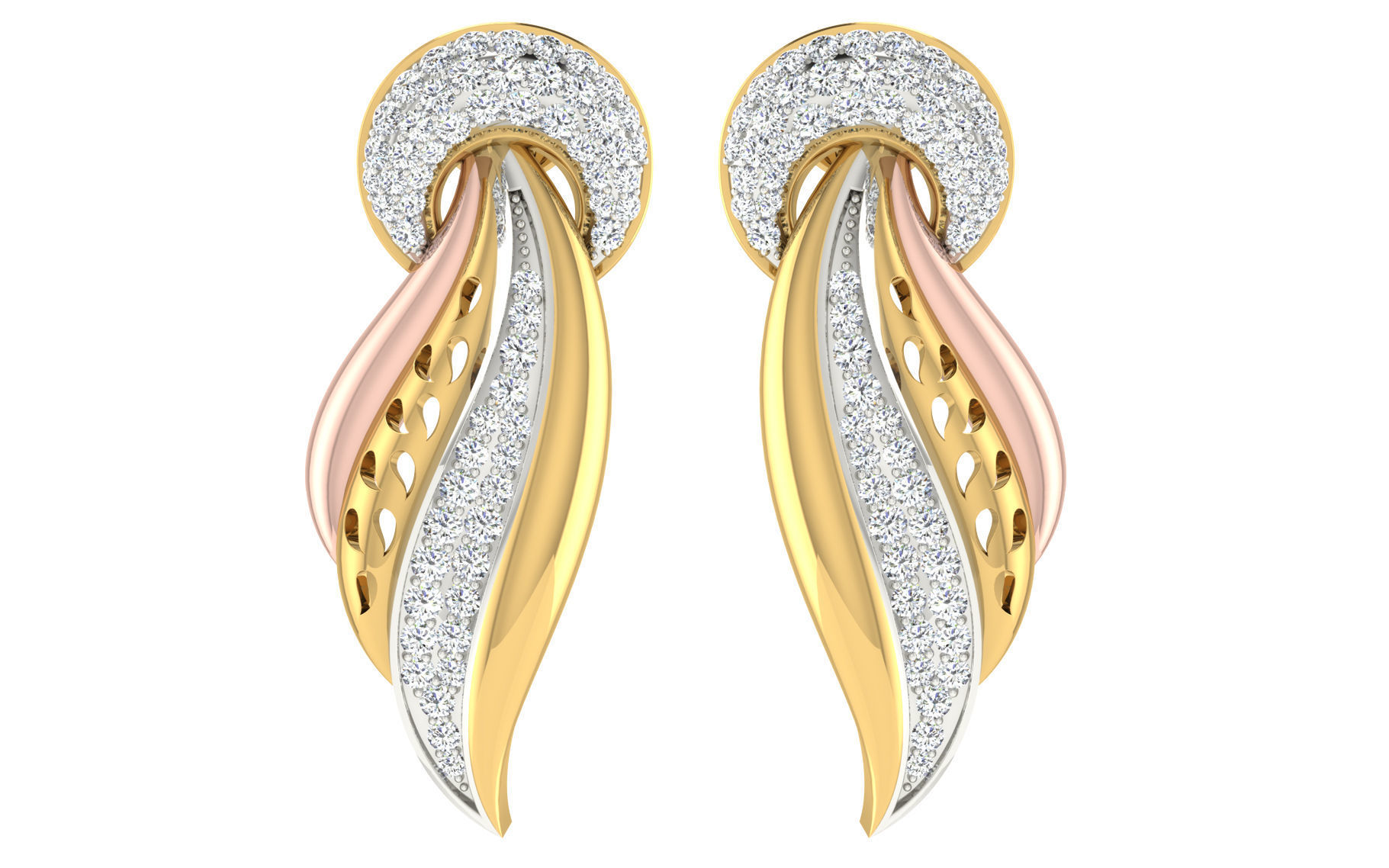 37 women pendant earrings set 3dm stl render detail 3D Model Collection_20