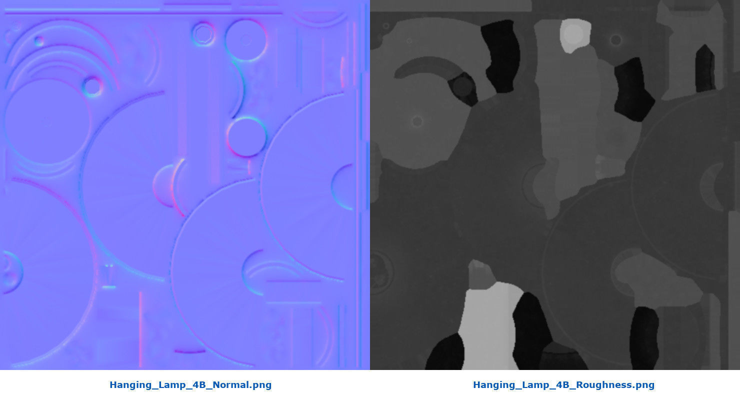 Hanging Lamp 4B Low-poly 3D model_8