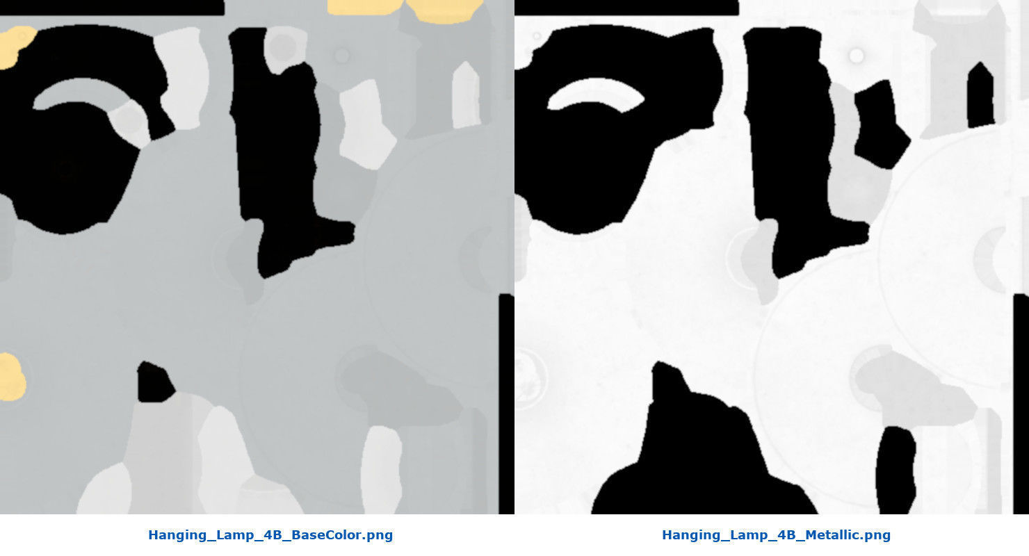 Hanging Lamp 4B Low-poly 3D model_7