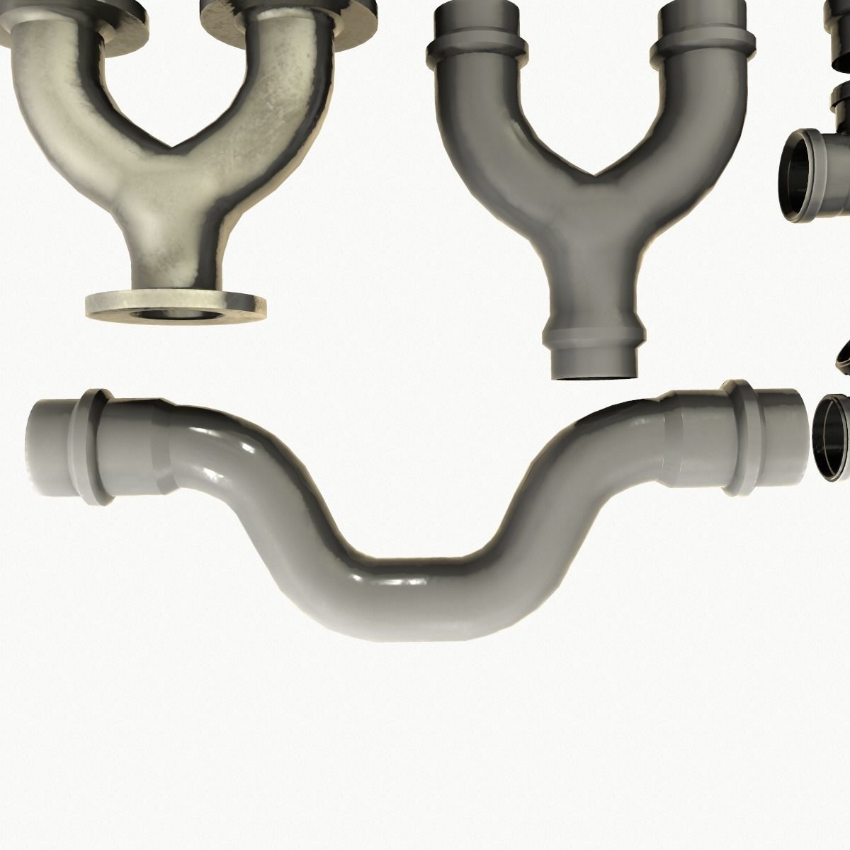Pipe and Pipe Clamp Pack 3D model_10