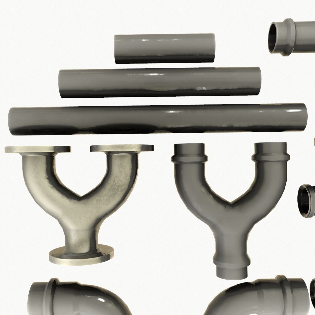 Pipe and Pipe Clamp Pack 3D model_9