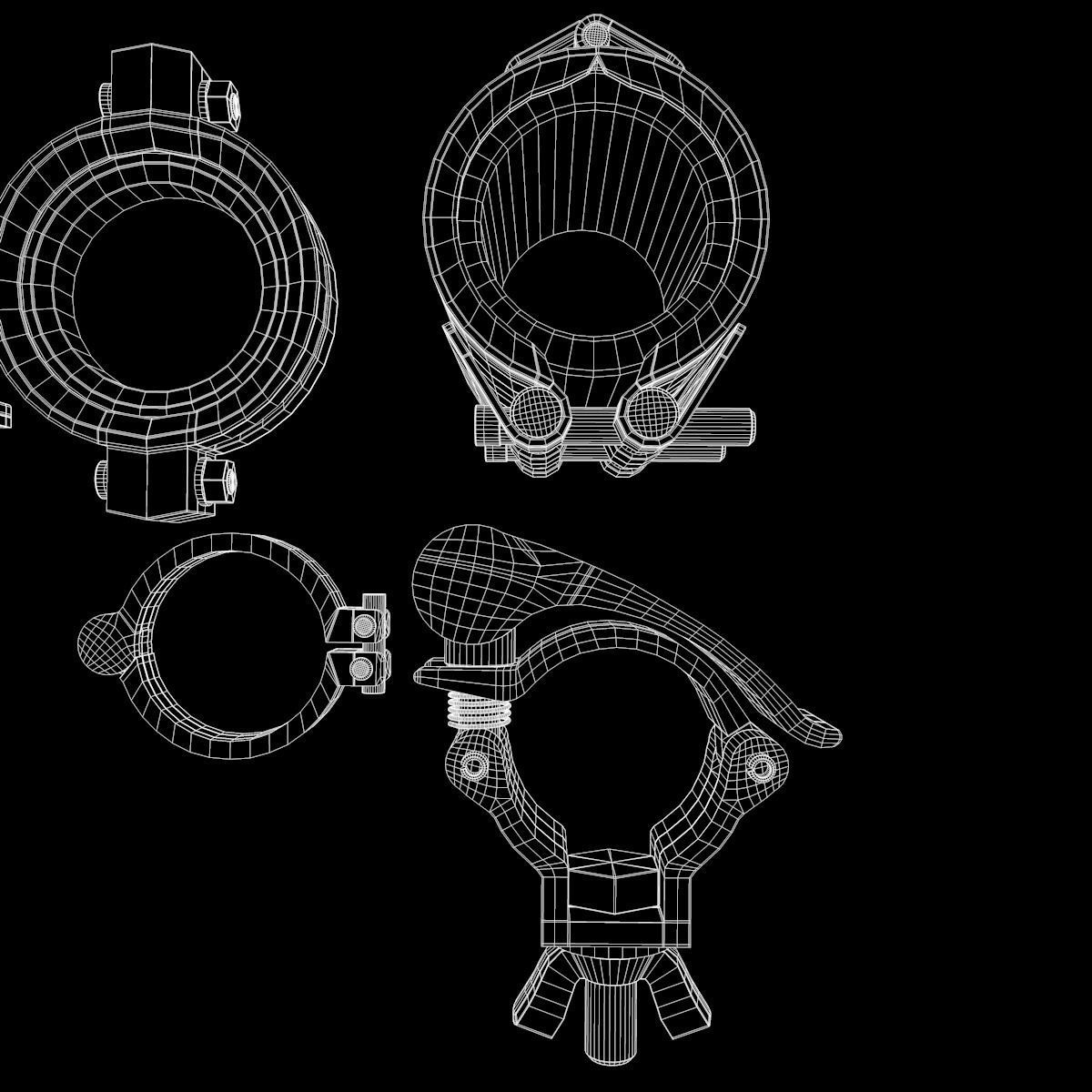 Pipe and Pipe Clamp Pack 3D model_33