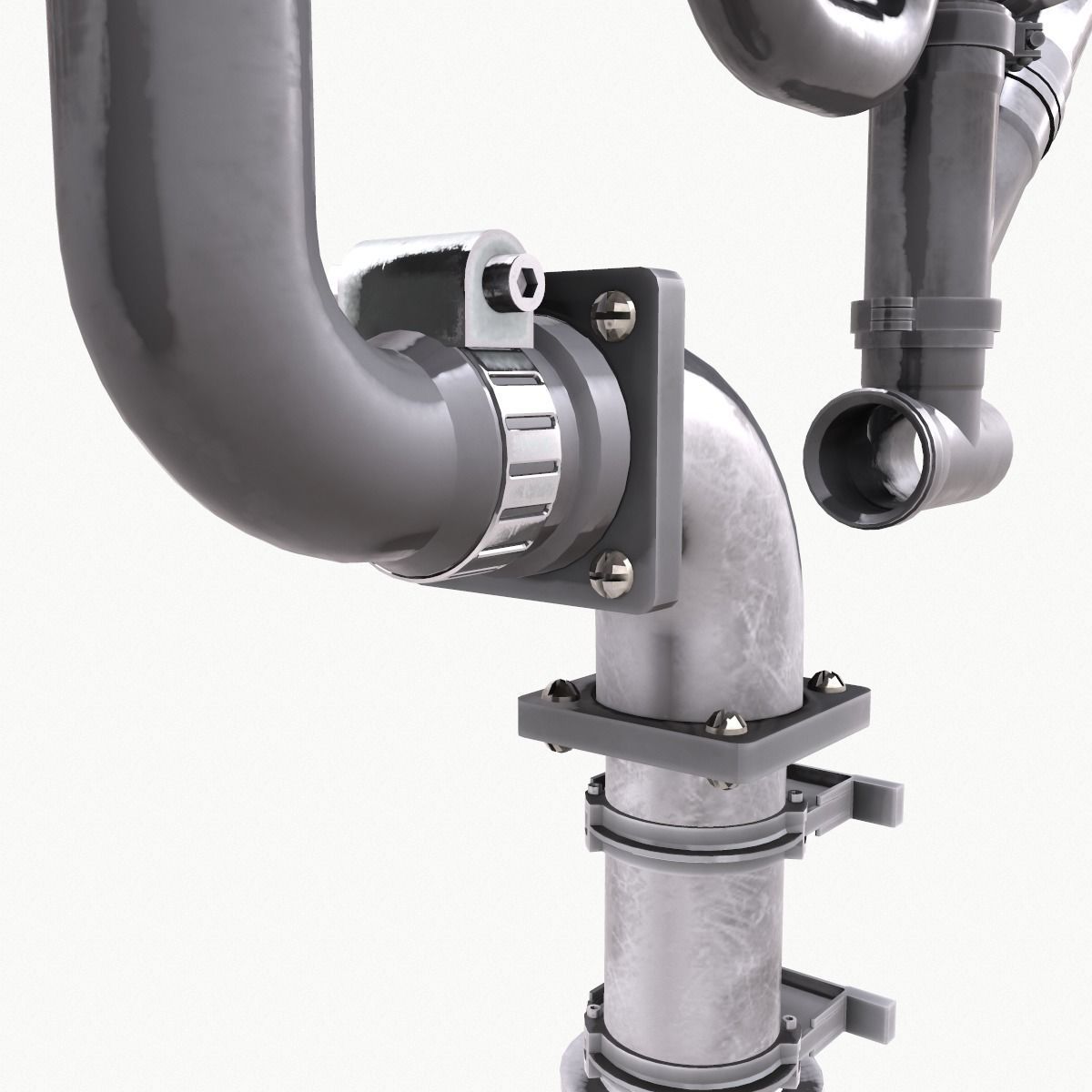 Pipe and Pipe Clamp Pack 3D model_22