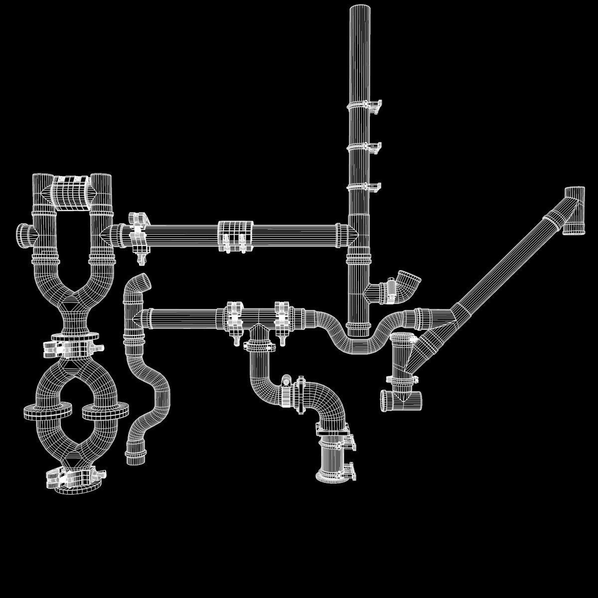 Pipe and Pipe Clamp Pack 3D model_27