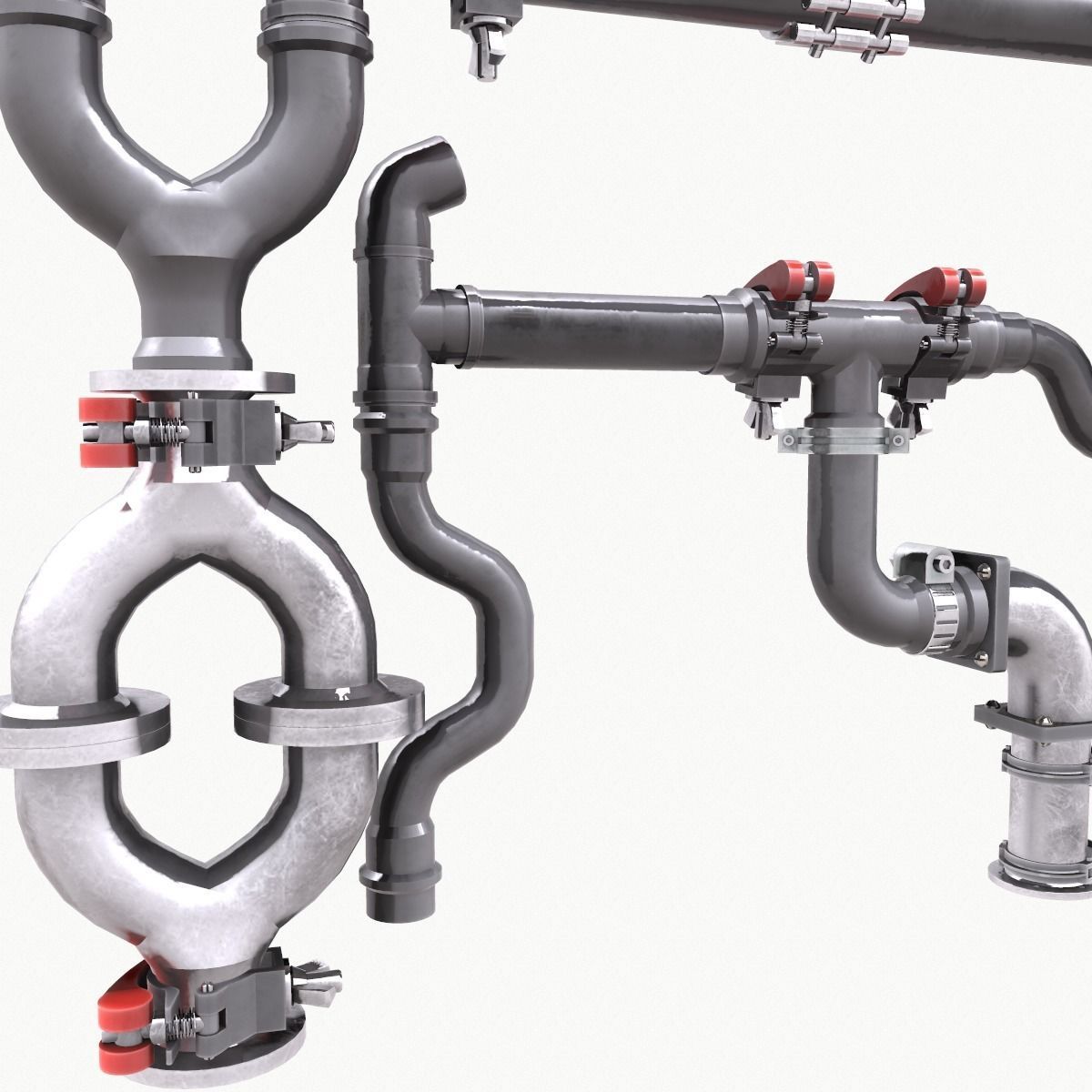 Pipe and Pipe Clamp Pack 3D model_21