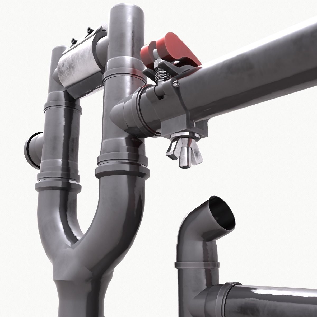 Pipe and Pipe Clamp Pack 3D model_25