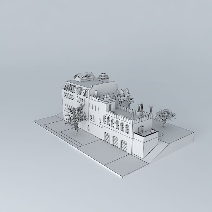 Small Annex Castle Free 3D model_4