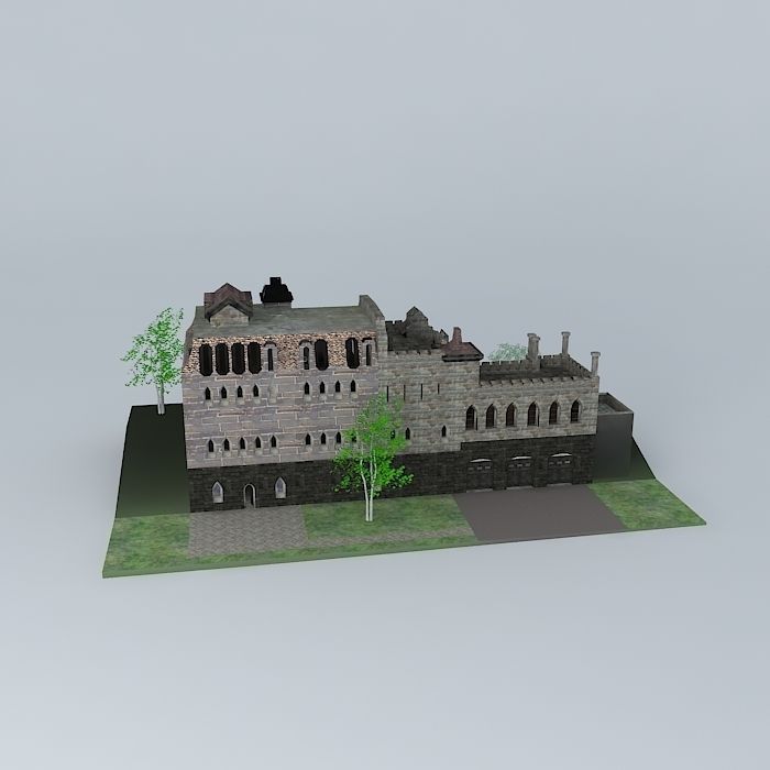 Small Annex Castle Free 3D model_2