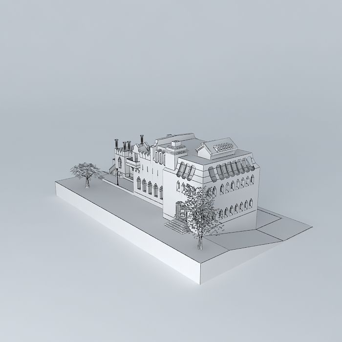 Small Annex Castle Free 3D model_3