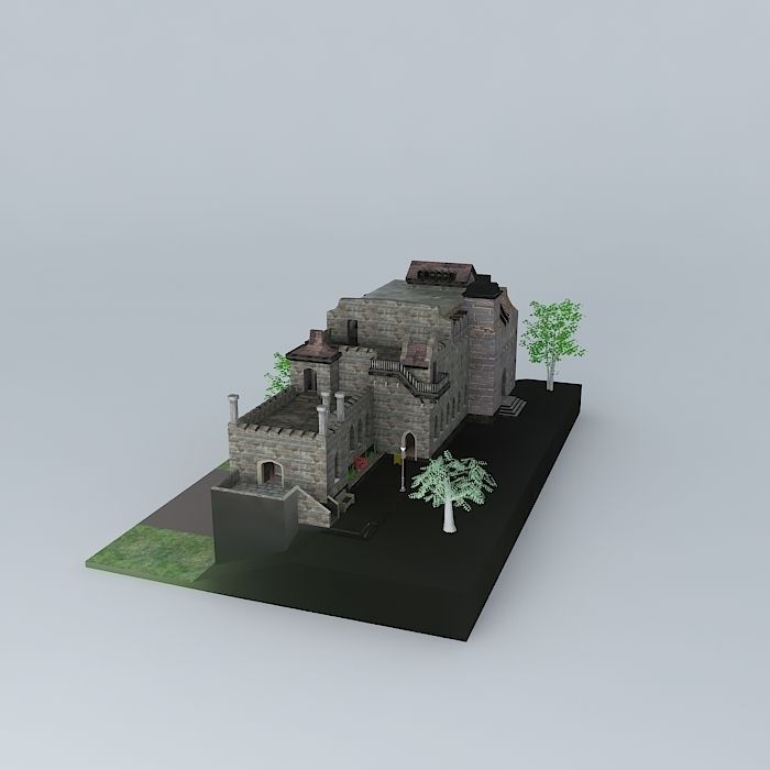 Small Annex Castle Free 3D model_1