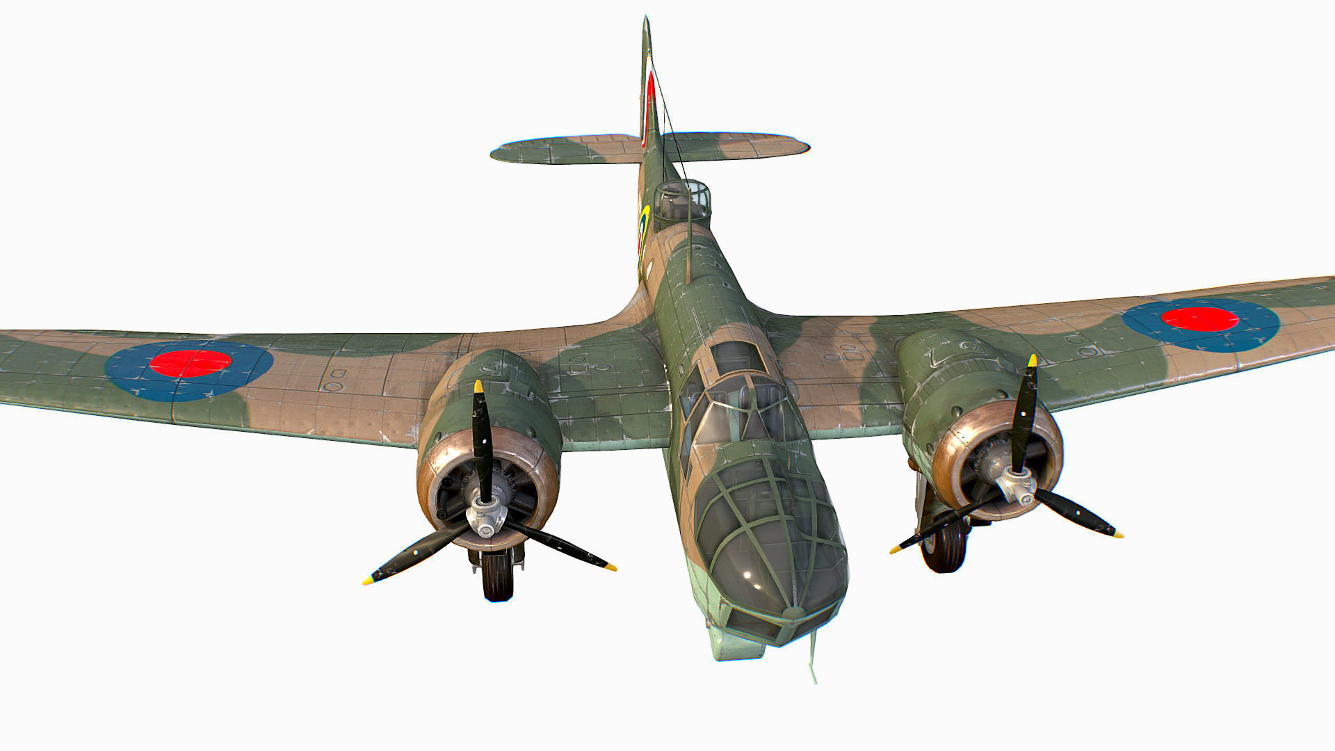 British Light Bomber Bristol Blenheim Mk IV Low-poly 3D model_10