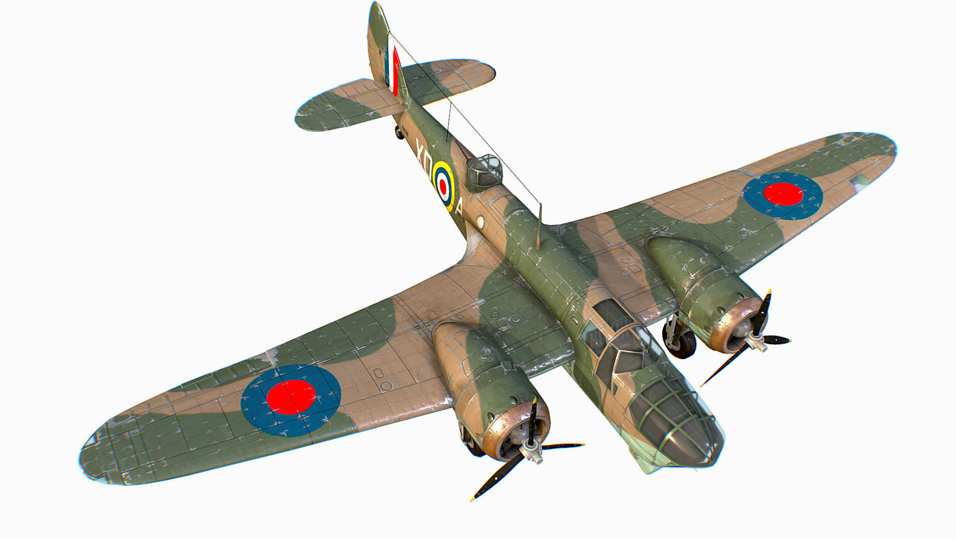 British Light Bomber Bristol Blenheim Mk IV Low-poly 3D model_5