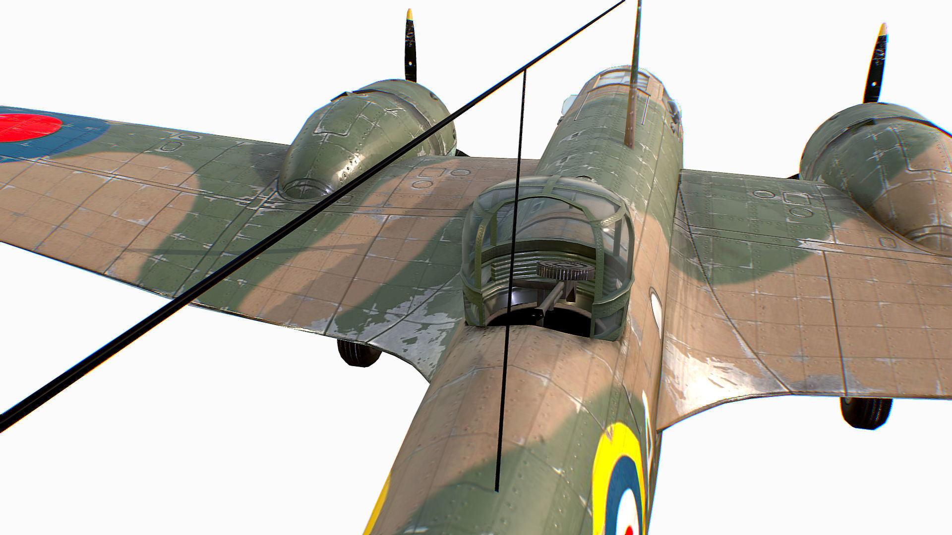 British Light Bomber Bristol Blenheim Mk IV Low-poly 3D model_24