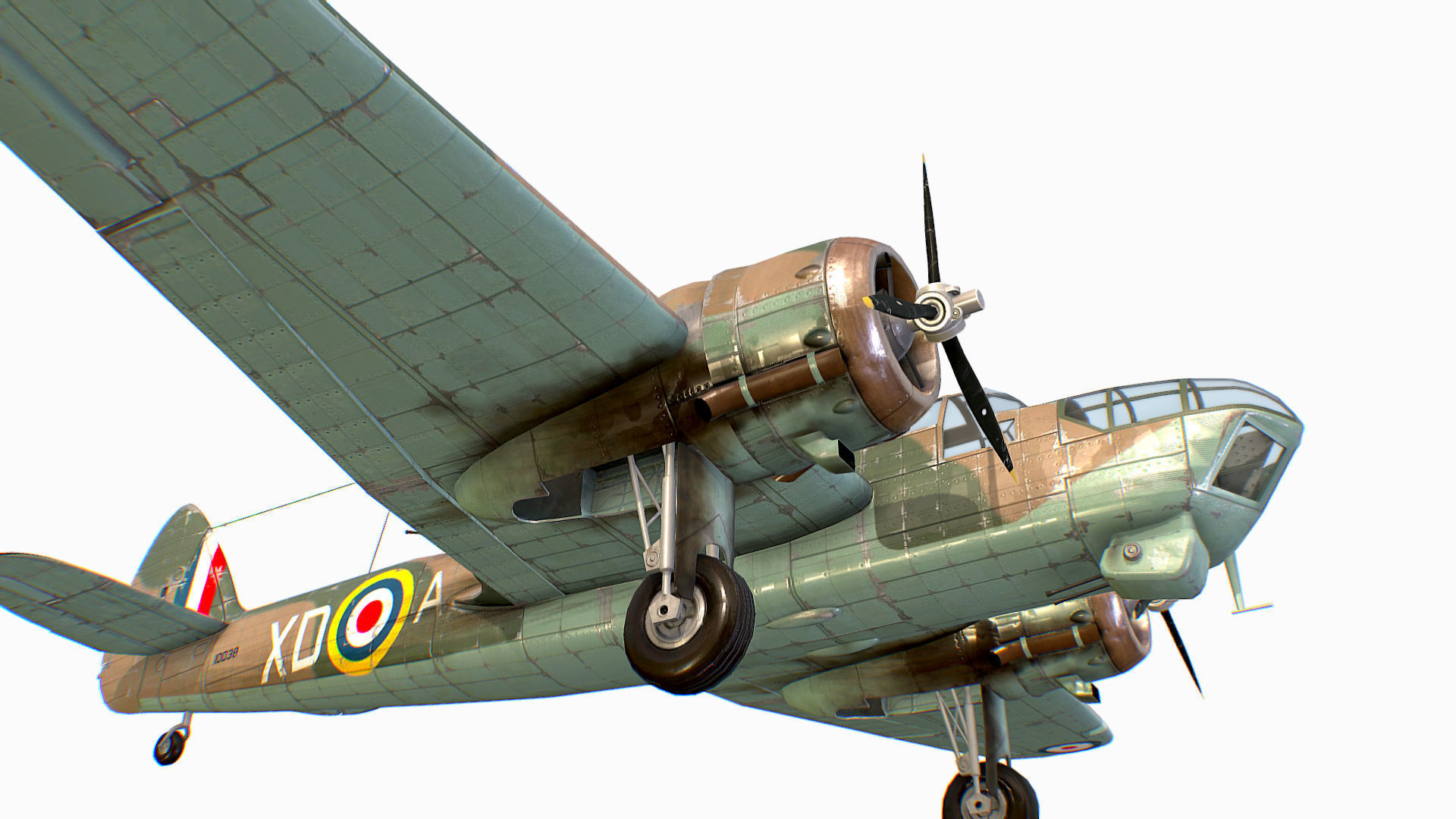 British Light Bomber Bristol Blenheim Mk IV Low-poly 3D model_32