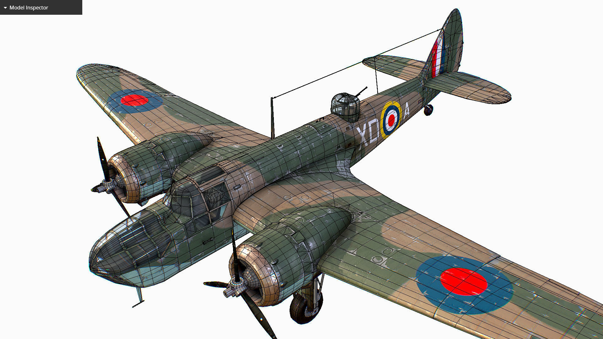 British Light Bomber Bristol Blenheim Mk IV Low-poly 3D model_42
