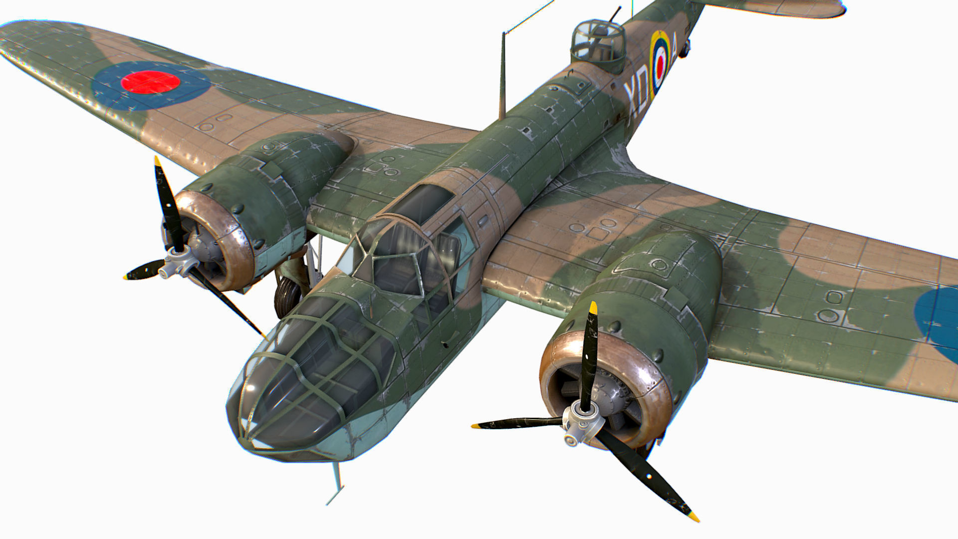 British Light Bomber Bristol Blenheim Mk IV Low-poly 3D model_18