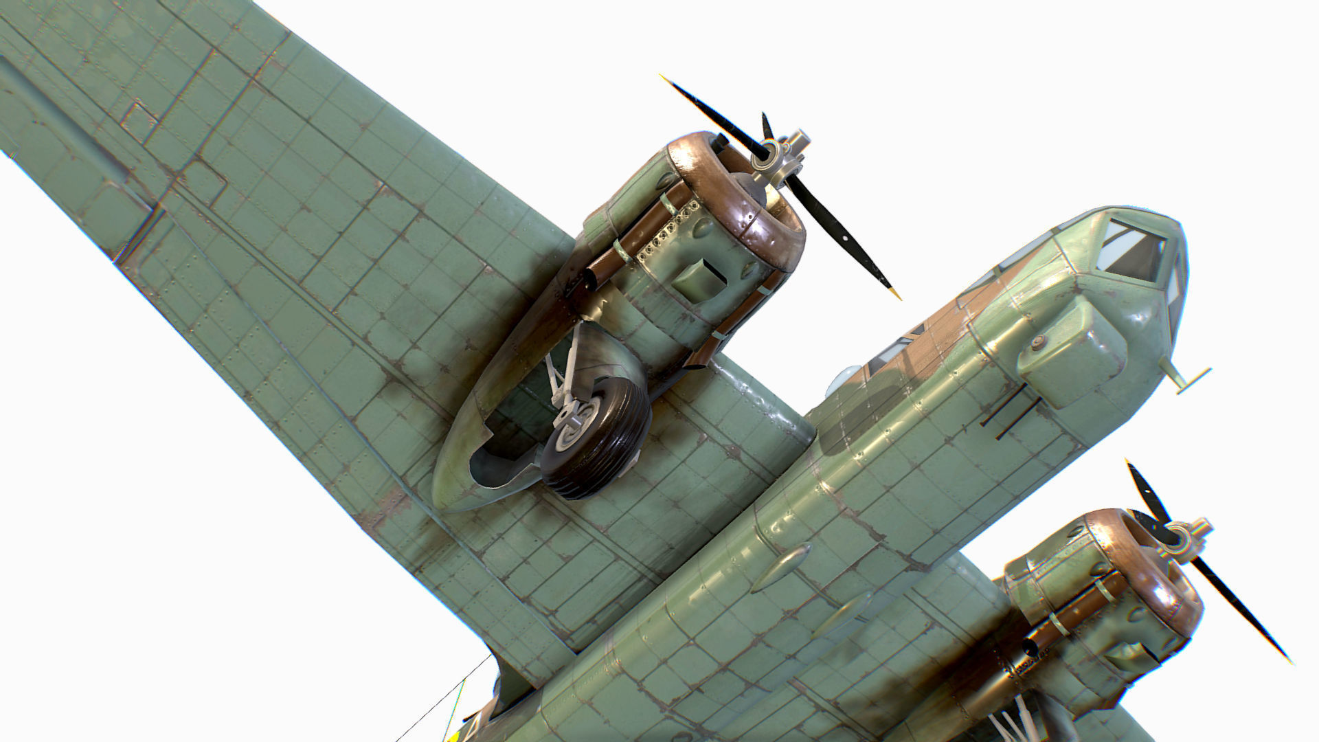 British Light Bomber Bristol Blenheim Mk IV Low-poly 3D model_29