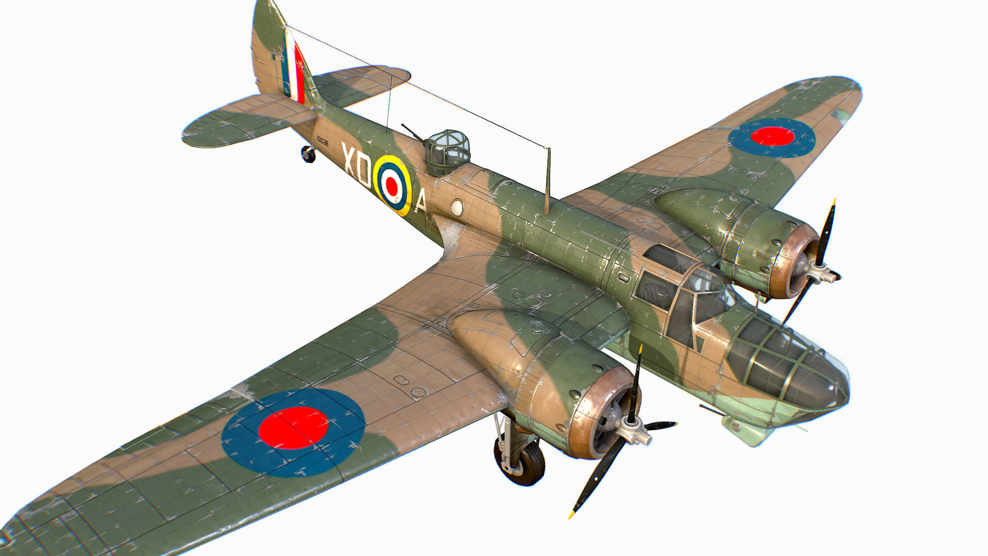 British Light Bomber Bristol Blenheim Mk IV Low-poly 3D model_17