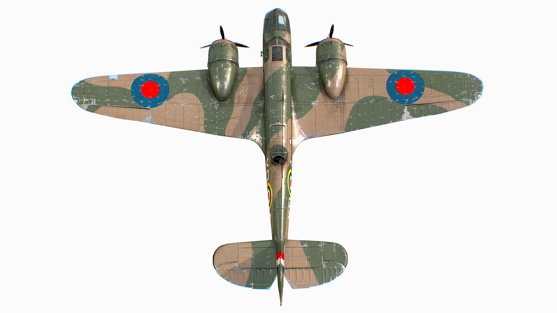 British Light Bomber Bristol Blenheim Mk IV Low-poly 3D model_8